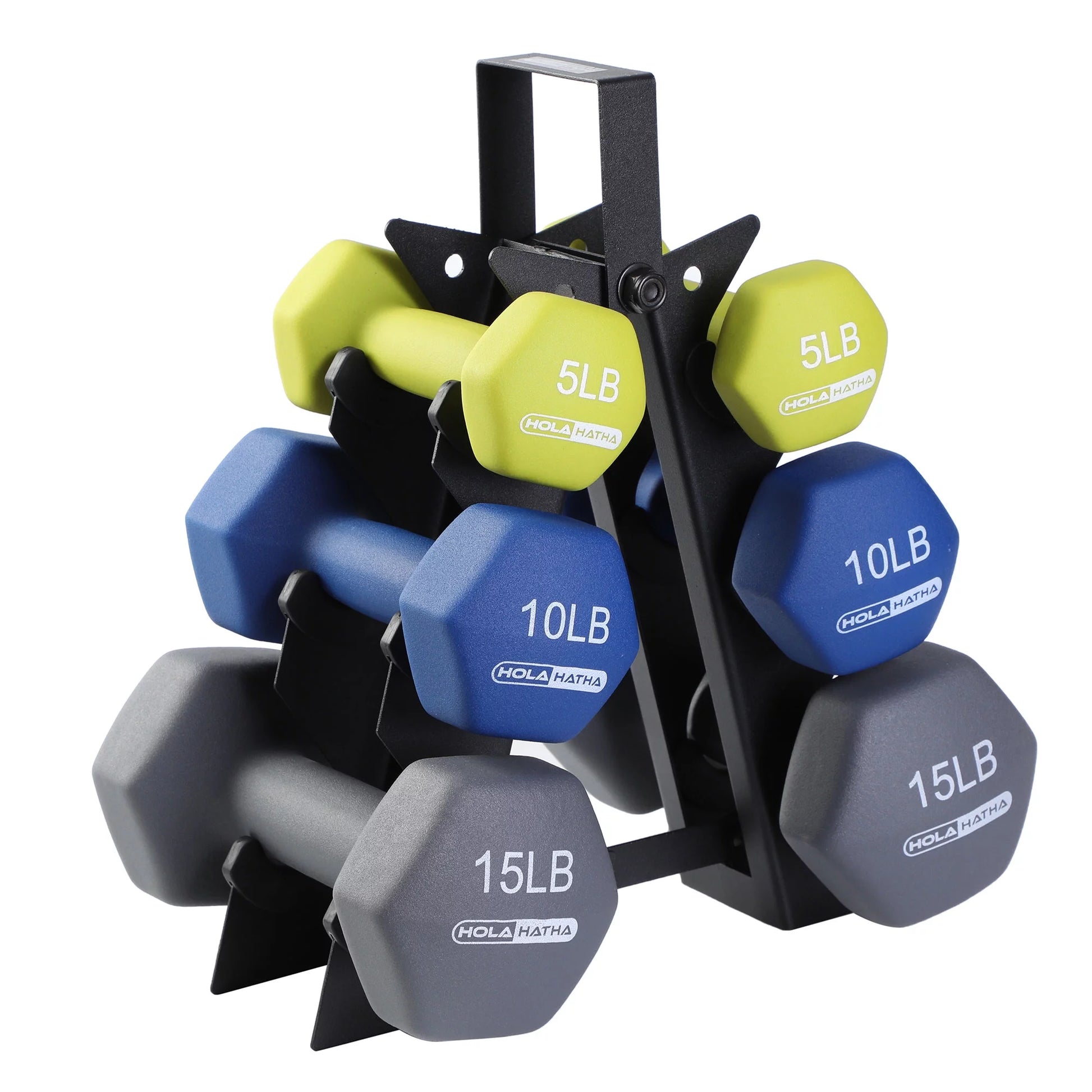 2, 3, and 5 Pound Neoprene Dumbbell Free Weight Set with Rack